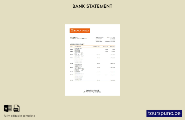 listo para imprimir plantilla de Excel de extracto bancario de Serbia Banca Inte